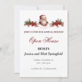 Elégant Père Noël Christmas Open House Invitation (Dos)