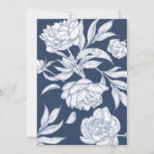 Elegant Periwinkle Blue Floral Wedding Kaart (Achterkant)