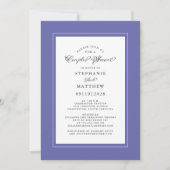 Elegant Periwinkle Blue Wedding Couples Shower Kaart (Voorkant)