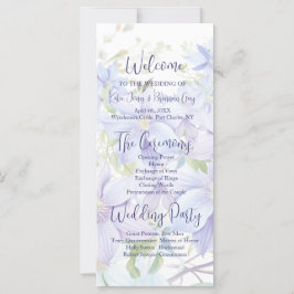 Elegant Periwinkle Clematis huwelijksprogramma