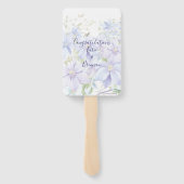 Elegant Periwinkle Clematis huwelijksprogramma Handwaaier (Achterkant)