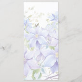 Élégant Periwinkle Clematis Menu Mariage (Dos)