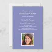 Elegant Periwinkle Custom Photo Graduparty Kaart (Achterkant)