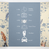 Elegant Periwinkle Floral Wedding Drieluik Uitnodiging (Binnenkant midden)