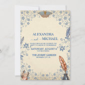 Elegant Periwinkle Floral Wedding Kaart (Voorkant)