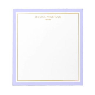 Elegant Periwinkle Gold, gepersonaliseerd Notitieblok