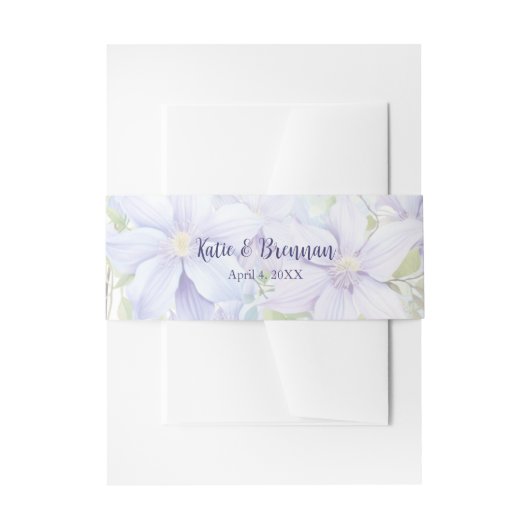 Elegant Periwinkle Wedding Uitnodigingen Wikkel (Voorkant Voorbeeld)