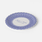 Elegant periwinkle & white lace doily bord (Gekanteld)