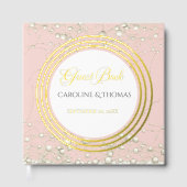 Élégant Perle Or Script Mariage Romantique Perles (Recto)