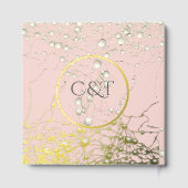 Élégant Perle Or Script Mariage Romantique Perles (Verso)