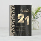 Elégant perles et Satin Invitation Anniversaire (Debout devant)