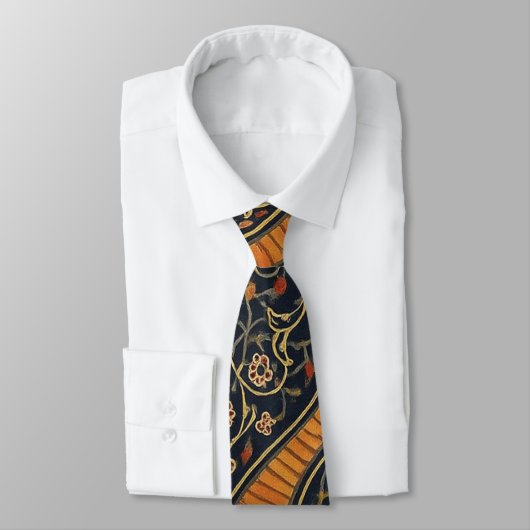 Elegant Persian Pattern Tie – Gold & Black Classic Stropdas (Gebonden)