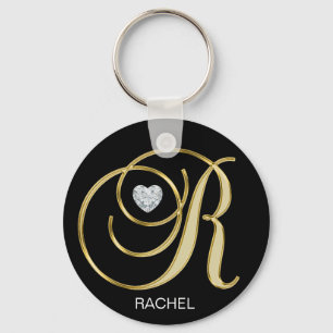 Elegant Personal Gold Monogrammed Letter R Sleutelhanger