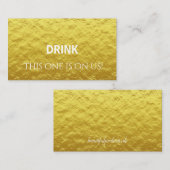 Elegant Personal Gold Wedding Drink Ticket (Voorkant / Achterkant)