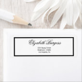 Elegant Personal Monogram Black en White Etiket (Insitu)