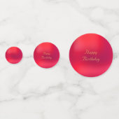 Elegant Personalized Birthday Red Confetti (Voorkanten)