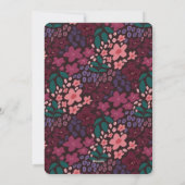 Elegant Personalized Burgundy Floral Flat Card Feestdagenkaart (Achterkant)