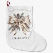 Elegant Personalized Christmas Stocking Grote Kerstsok (Voorkant)