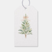 Elegant  Personalized Christmas Tree Cadeaulabel (Achterkant)
