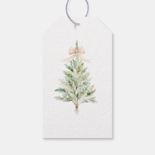 Elegant  Personalized Christmas Tree Cadeaulabel (Achterkant)