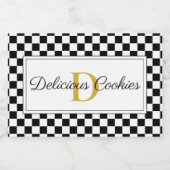 Elegant Personalized Food Label with Monogram Desi Voedselcontainer Etiket (Enkel label)