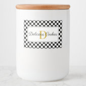 Elegant Personalized Food Label with Monogram Desi Voedselcontainer Etiket (Voorkant)