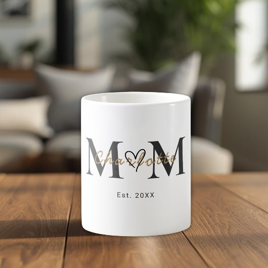 Elegant Personalized Mom Name Est Year Mug