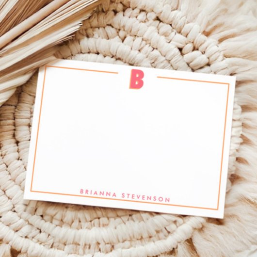 Elegant Personalized Monogram 3D Letter B Initial Notitiekaartje