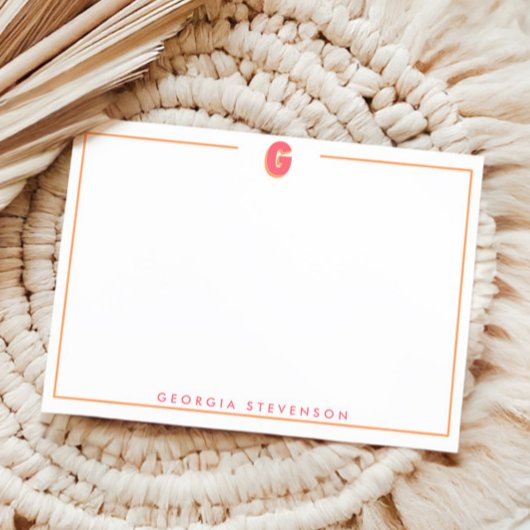 Elegant Personalized Monogram 3D Letter G Initial Notitiekaartje