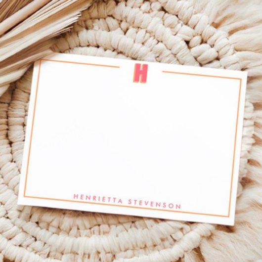 Elegant Personalized Monogram 3D Letter H Initial Notitiekaartje