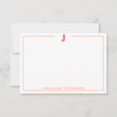 Elegant Personalized Monogram 3D Letter J Initial Notitiekaartje (Voorkant)