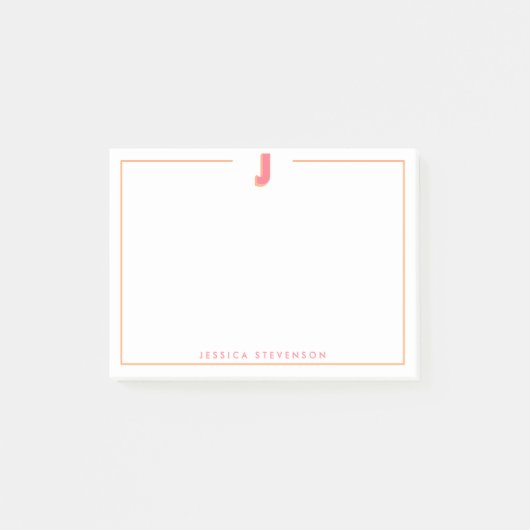 Elegant Personalized Monogram 3D Letter J Initial Post-it® Notes (Voorkant)