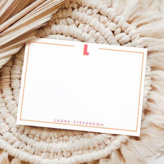 Elegant Personalized Monogram 3D Letter L Initial  Notitiekaartje