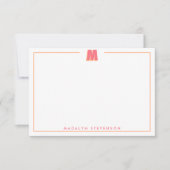 Elegant Personalized Monogram 3D Letter M Initial  Notitiekaartje (Voorkant)