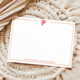 Elegant Personalized Monogram 3D Letter P Initial  Notitiekaartje