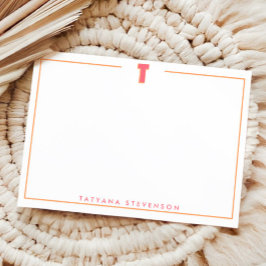 Elegant Personalized Monogram 3D Letter T Initial  Notitiekaartje