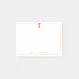 Elegant Personalized Monogram 3D Letter T Initial  Post-it® Notes