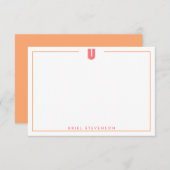 Elegant Personalized Monogram 3D Letter U Initial Notitiekaartje (Voorkant / Achterkant)