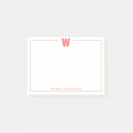 Elegant Personalized Monogram 3D Letter W Initial  Post-it® Notes