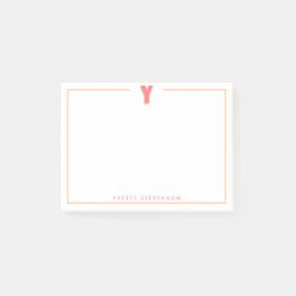 Elegant Personalized Monogram 3D Letter Y Initial  Post-it® Notes