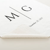 Elegant Personalized Monogram Date Sherpa Blanket Sherpa Deken (3/4)