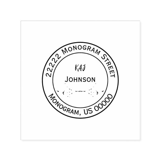 Elegant Personalized Monogram Name Address Stamp Zelfinktende Stempel (Design)