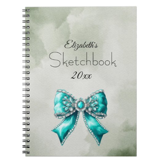 Elegant Personalized Name Notebook with Bow Notitieboek (Voorkant)