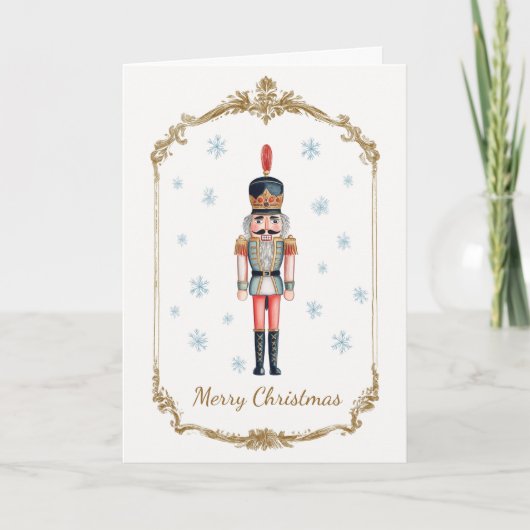 Elegant Personalized Nutcracker Photo Christmas Feestdagen Kaart (Voorkant)