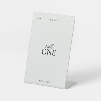 Elegant, Personalized Table Numbers Reclamebord Met Voetstuk