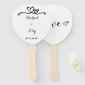 Elegant Personalized White wedding  Handwaaier (Voorkant en achterkant)