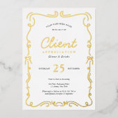 Elegant Personeel Partij Klantwaardering Event Gol Folie Uitnodiging (Voorkant)