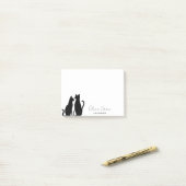 Élégant personnalisation Chat Silhouette Post-it N (Sur un bureau)