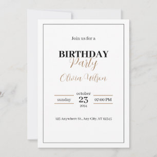 Elégant Personnalisé Anniversaire Invitation