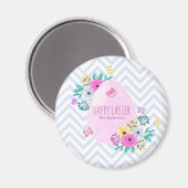 Elégant Personnalisé Joyeux Pâques | Magnet (Recto/Verso)